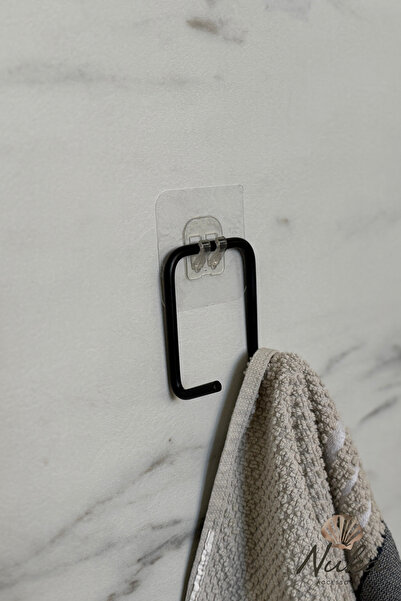 Nuka Ev Aksesuarları Yapışkanlı Çift Kancalı Banyo Mutfak Askısı Metal Askılı...