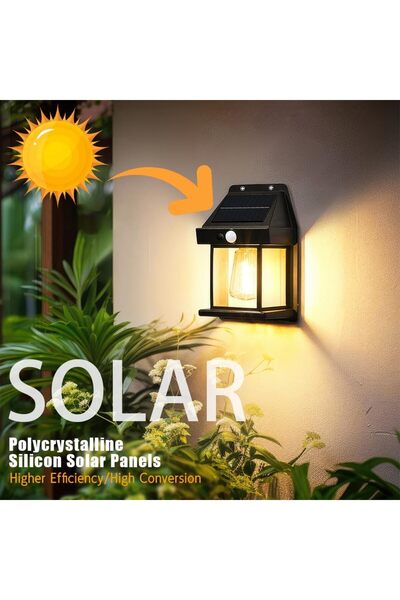 RMSGRUP Suya Dayanıklı Hareket Sensörlü Güneş Enerjili Solar Led Dış Mekan Ba...