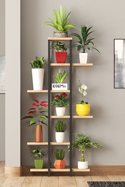 ODİNA yüksek Ayaklı Saksı Standı Saksılık Dekoratif Çiçeklik Rafı Metal Iskel...