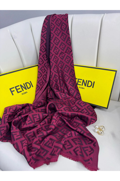 NP Full Set Boxed Imported Cashmere Silk Shawl - Claret Red