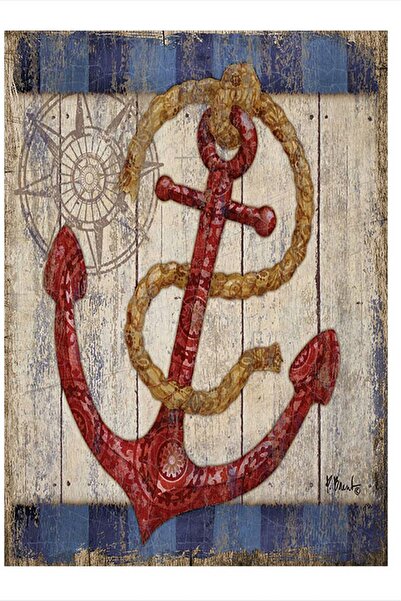 Bedeko Gemi Çapası Model Ahşap Tablo 50 Cm X 70 Cm