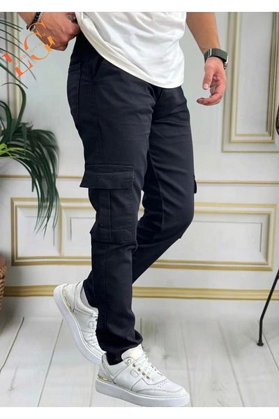 LORDA GİYİM Men's Jeans Panyalon Cargo Pocket High Waist Dume Zipper Flexible Lycra Comando
