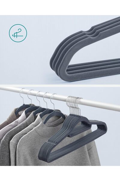 DenizBazaar 40 Velvet Clothes Hangers