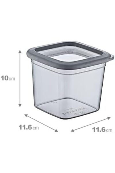 STOREMAX Sellbuyst Set of 24 Skali Square Storage Container Anthracite 740 ml Trendy 266450