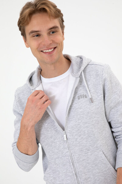 U.S. Polo Assn. Men's Light Gray Knitted Cardigan 50313755-Vr001