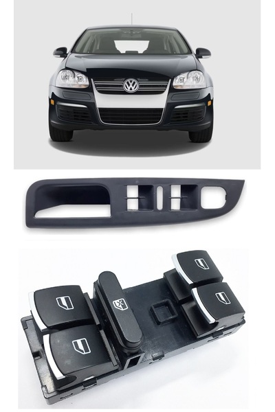 CMEPARTS Volkswagen Vw Jetta 2006-2010 Uyumlu Sol Ön Dörtlü Krom Cam Açma Düğ...