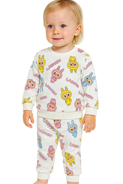 SVART WEAR Labubu Desenli Çocuk Pijama Takımı Alt Üst Sweatshirt Pantolon