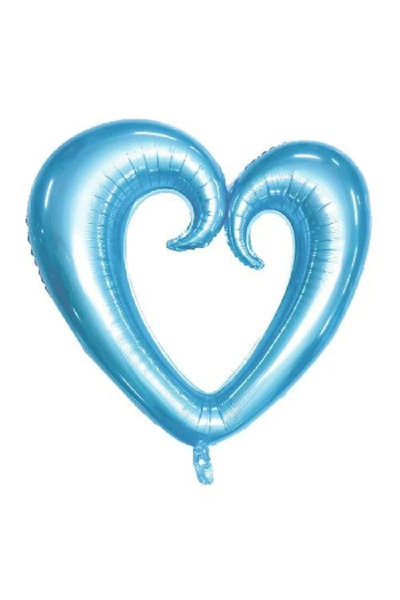 Generic Brand 1Pc 40 Inch 100 cm Middle Hollow Foil Blue Heart Balloon Birthd...