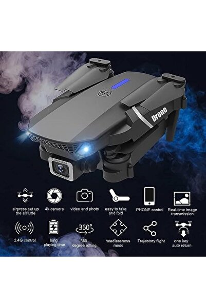 Generic Mini Drone with Camera Foldable Drone with Carrying Case, 2 Batteries, 90° Adjustable Lens, One Key