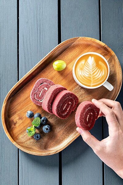 OK Wood Luxury Natural Wooden Presentation and Serving Tray 18X35 cm – Premium Table Decoration and Stylish Organizer