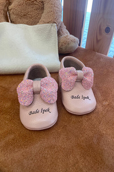 Beybium İsimli Bebek Ayakkabısı Hakiki Deri Adele Pudra