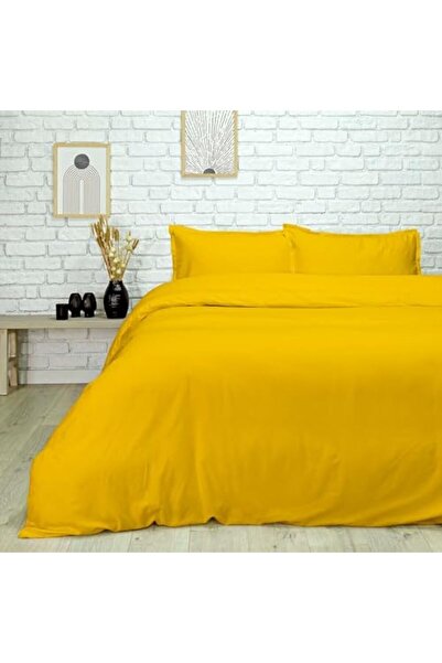 STOREMAX Sellbuyst Plain Düz%45 Viscoz%55 Pamuk Nevresim Takımı, Sarı, Çift Kişilik Trendy 266450
