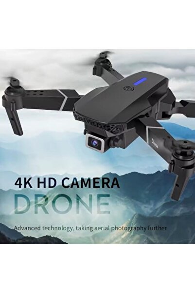 Generic E88 Quadcopter Drone for Aerial Photography, 2 Rechargeable Batteries (Black)