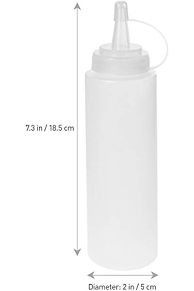 Generic 5 Pack Plastic Squeeze Bottles with Caps, 8 Oz, Best Dispensers for Home & Restaurant Ket