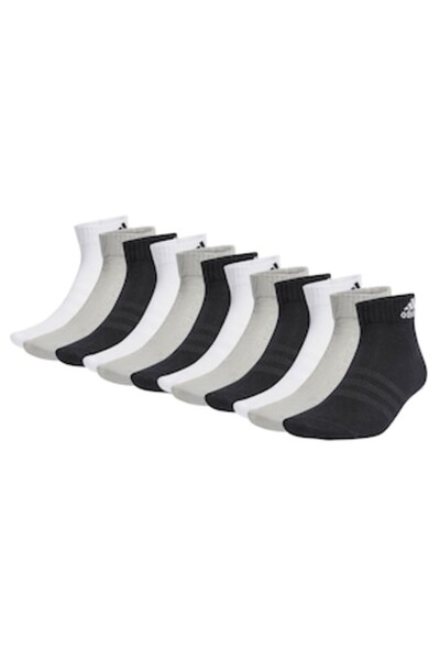 adidas , Set of Short Unisex Socks - 12 Pairs, White/Black/Grey One Size