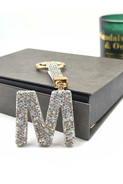 3DreaMaker سلسلة مفاتيح على شكل حرف من حجر الزركون