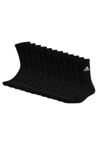 adidas , Set de sosete lungi unisex cu logo - 12 perechi, Negru, One Size