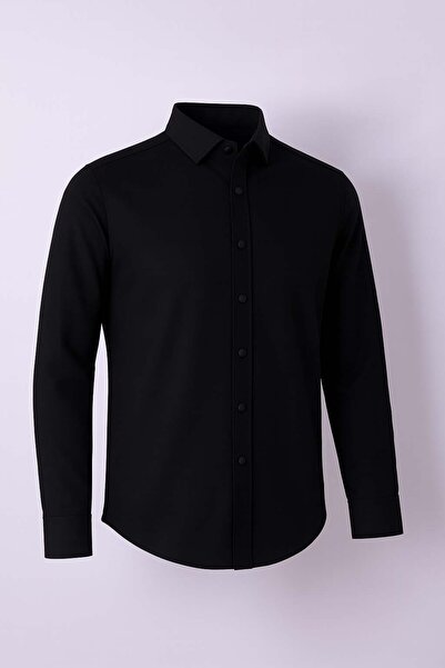 trender Μαύρο ανδρικό πουκάμισο
