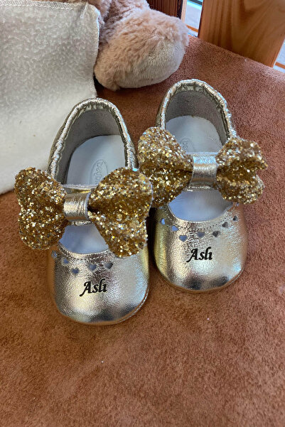 Beybium İsimli Bebek Ayakkabısı Hakiki Deri Bobby Altın