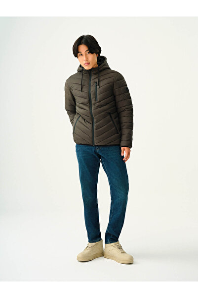 Loft Ανδρικό παλτό Regular Fit Khaki Lf2033231