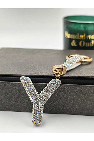 3DreaMaker سلسلة مفاتيح على شكل حرف من حجر الزركون