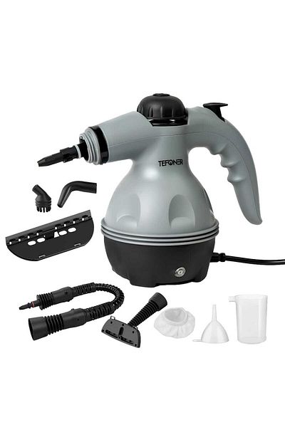 TEFONER Handheld Steam Cleaner High Pressure Steam Cleaner with 9 Pieces for Kitchen and Car 1200W Power 350ml Capacity