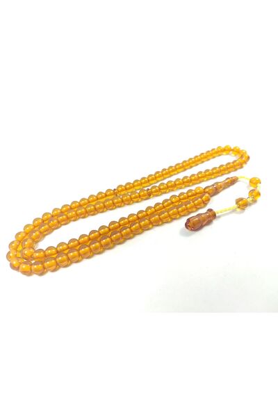 İskeçe Exclusive Muhammed Dabbas Master Workmanship Penkar Workmanship Fire-I Amber Prayer Prayer Beads Certified 8359