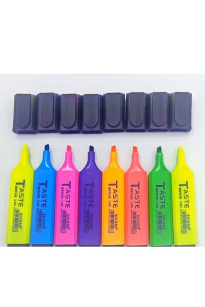 A2Z Highlighter Set 8 Vibrant Neon Colors | Multicolor Highlighter Pens for Study and Work