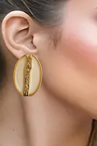 CAŞ DEKORASYON Gold Color Earrings (Pair)