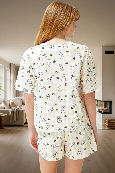 PayBuy Women's Cotton Rabbit Patterned Comfortable Pajama Set Summer Shorts Special Design
