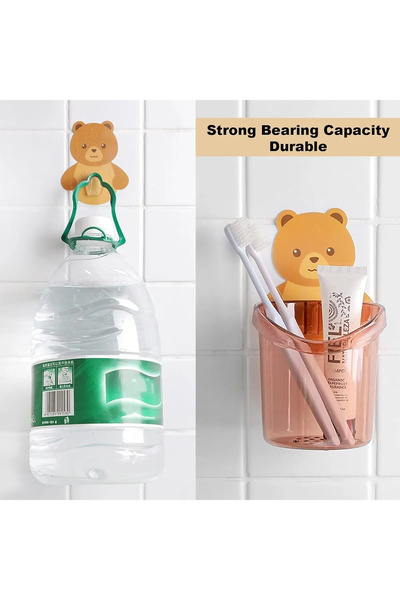 tafce 2 Bear Figured Toothbrush Holder Organizer and Hanger Teddy Bear Toothbrush Holder