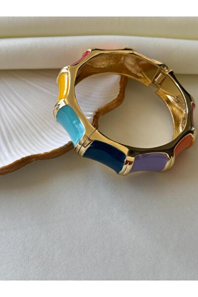 Nilsu Aksesuar Üç Renkli Mineli Kelepçe