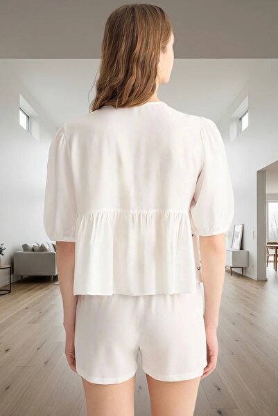 PayBuy Women's Summer Viscose Pajama Set Embroidered Bow Detail Comfortable Trend Design Modern Style