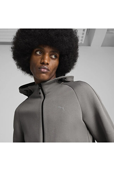 Puma EVOSTRIPE Full-Zip Hoodie Gri Erkek Fermuarlı Ceket