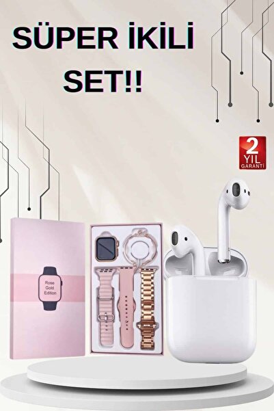 FTA TİCARET 3 Kordonlu Dokunmatik Ekran Akıllı Saat ve 2.Nesil Kablosuz Bluet...