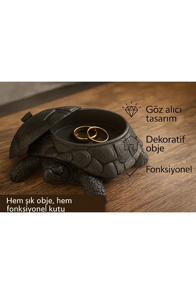 DNRYSL Turtle Box Tortoise Design Jewelry Box and Decorative Organizer, Trinket
