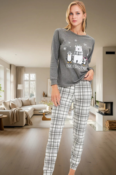 PayBuy Women's Plaid Pajamas Set Soft Knitted Fabric Comfortable Winter Distinguished Material Quality Craftsmanship