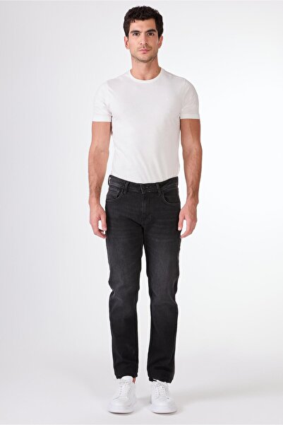 Dufy Koyu Gri Slim Fit Denim Erkek Pantolon