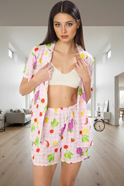 PayBuy Women's Comfortable Summer Vegetable Patterned Viscose Pajama Set Special Design
