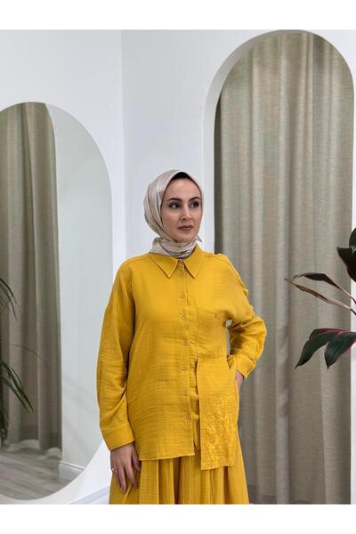 QOOQ STORE QOOQ Suns Gömlek Hardal 25ss307