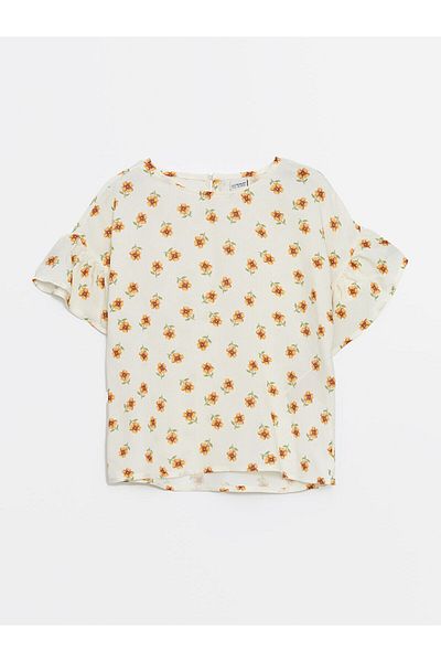 LC Waikiki New Season Crew Neck Floral Girl's Blouse