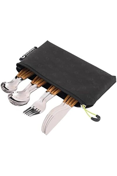 Mena Rise BrfShp Pouch Cutlery Set Deluxe Kamp & Piknik Çatal Bıçak Takımı 11...