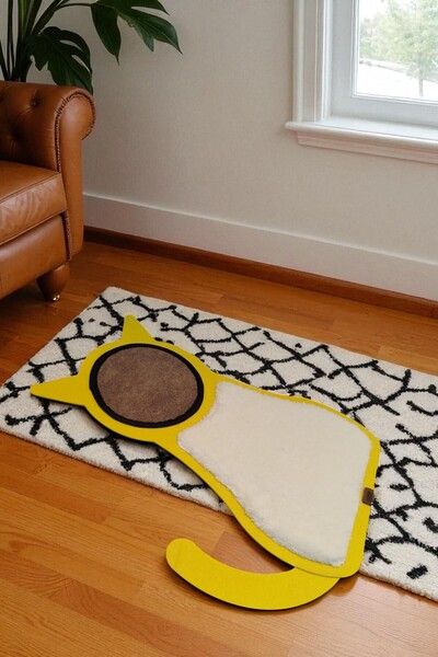 KAŞIKBEY Cat Bed Plush Cat Bed-Scratching 2 Products in One Cat Felt Mat Scratching Carpet Cat Cushion