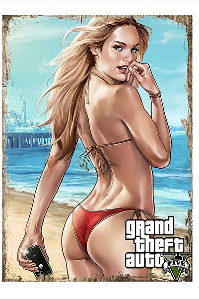 Bedeko Gta 5 bikinili kadın Model Mdf tablo 70cmX 100cm
