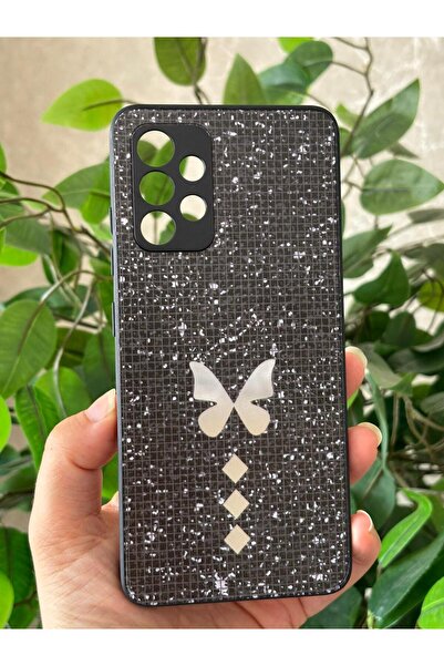 Hatreds Samsung Galaxy A32 Kılıf Kelebek Desenli Aynalı Tasarım Taşlı Silikon...