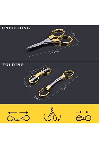 QesQin Pratik Katlanabilir Bıyık Makası – Kadın Yüz ve Bıyık Temizleme Makası Taşınabilir Seyahat Makası