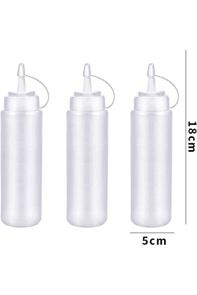 Generic 5 pcs Squeeze Squirt Condiment Bottles With Cap Lids Salad Sauce Dispenser Bottles Olive Oil Gr