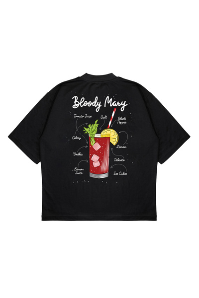 TRAGEDY Unisex Oversize Bloody Mary Cocktail Printed Boxy Fit Thick Fabric T-Shirt