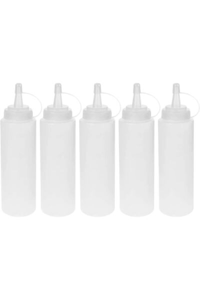 Generic Ketchup Squeeze Bottles, 230ml Plastic Condiment Squeeze Squirt Bottles with Cap, for Ketchup,