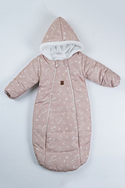 PODİUM GİYİM Trend Special Series Cute Animal Patterned Winter Jumpsuit/Swaddle with Hidden Gloves